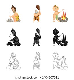 Vector design of evolution  and prehistory symbol. Collection of evolution  and development  vector icon for stock.
