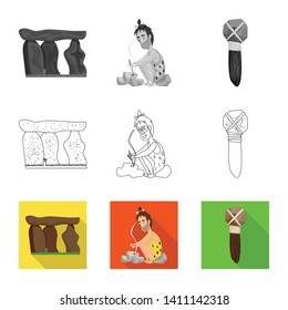 Vector design of evolution  and prehistory symbol. Collection of evolution  and development  stock vector illustration.