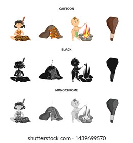 Vector design of evolution and prehistory symbol. Collection of evolution and development vector icon for stock.