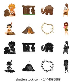 Vector design of evolution and prehistory symbol. Set of evolution and development vector icon for stock.