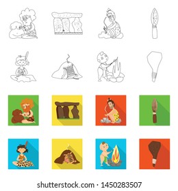 Vector design of evolution and prehistory symbol. Collection of evolution and development stock vector illustration.