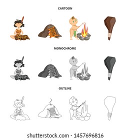 Vector design of evolution and prehistory symbol. Set of evolution and development vector icon for stock.