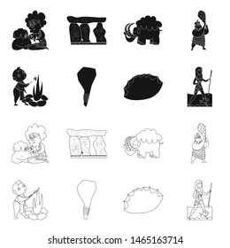 Vector design of evolution and prehistory symbol. Set of evolution and development vector icon for stock.