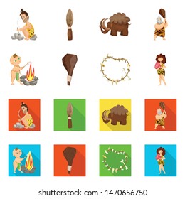 Vector design of evolution and prehistory symbol. Collection of evolution and development stock vector illustration.