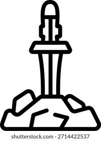 Estilo de Ícone de Excalibur de Design de Vetor