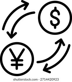 Estilo de Ícone de Taxa de Câmbio de Design de Vetor