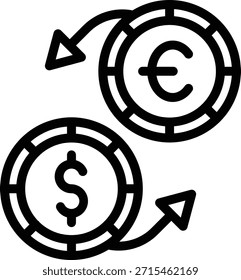 Estilo de Ícone de Taxa de Câmbio de Design de Vetor