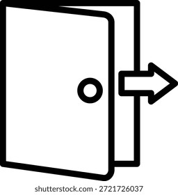 Estilo del icono de la puerta de salida del diseño de Vector
