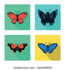 Vector design of exotic and botanic logo. Collection of exotic and tropics vector icon for stock.