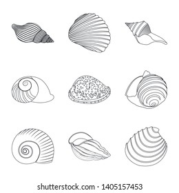 Vector design of exotic and seafood  icon. Set of exotic and aquatic stock symbol for web.