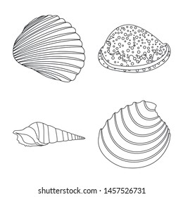Vector design of exotic and seafood sign. Collection of exotic and aquatic stock symbol for web.