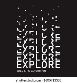 Vector design explore wild life expedition, typhography, vector illustration