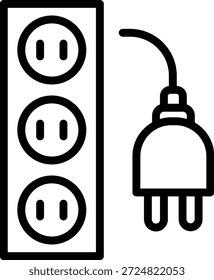 Vector Design Extension Cord Icon Style