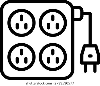 Estilo de icono de cable de extensión de diseño de Vector