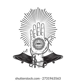 Diseño de Vector de ojo en la palma