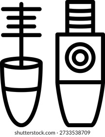 Estilo de ícone de rímel de cílios de design de vetor
