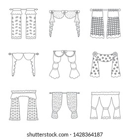 Vector design of fabric and decoration sign. Collection of fabric and cornice vector icon for stock.