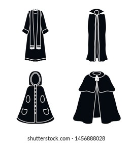 Vector design of fabric and garment icons. Set of fabric and clothes stock symbol for web.