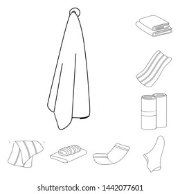 Vector design of fabric and hygiene sign. Set of fabric and bathroom vector icon for stock.