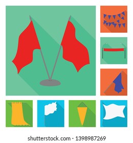 Vector design of fabric  and white  sign. Set of fabric  and presentation stock symbol for web.
