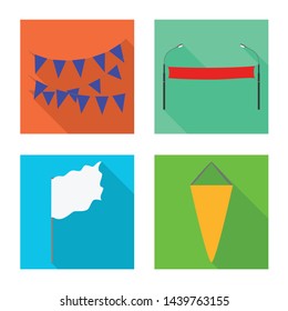 Vector design of fabric and white sign. Collection of fabric and presentation vector icon for stock.