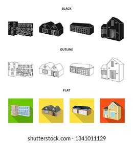 Vector design of facade and housing icon. Set of facade and infrastructure vector icon for stock.