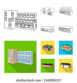 Vector design of facade and housing icon. Collection of facade and infrastructure vector icon for stock.
