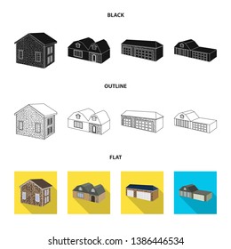 Vector design of facade and housing icon. Collection of facade and infrastructure vector icon for stock.