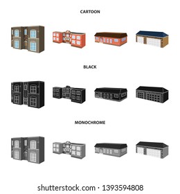 Vector design of facade and housing icon. Set of facade and infrastructure vector icon for stock.
