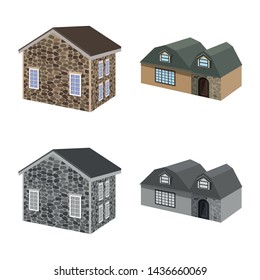 Vector design of facade and housing icon. Set of facade and infrastructure vector icon for stock.