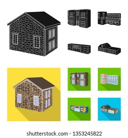 Vector design of facade and housing logo. Collection of facade and infrastructure stock vector illustration.