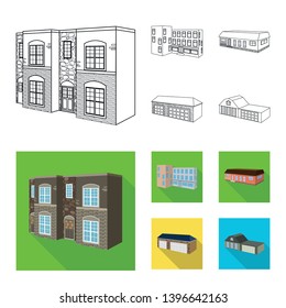 Vector design  facade and housing logo. Collection  facade and infrastructure stock vector illustration.