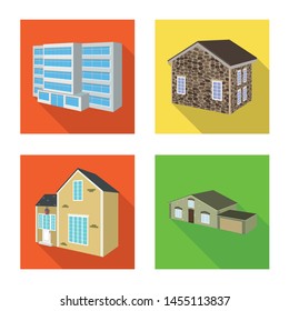 Vector design of facade and housing logo. Set of facade and infrastructure stock vector illustration.