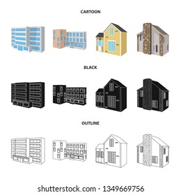 Vector design of facade and housing sign. Collection of facade and infrastructure vector icon for stock.