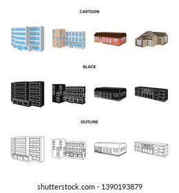 Vector design of facade and housing sign. Set of facade and infrastructure stock symbol for web.