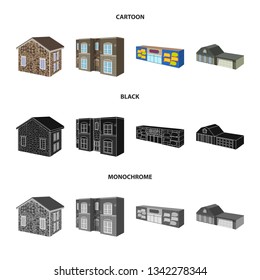 Vector design of facade and housing symbol. Collection of facade and infrastructure stock vector illustration.