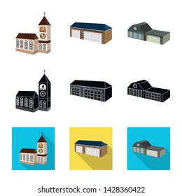 Vector design of facade and housing symbol. Set of facade and infrastructure stock vector illustration.