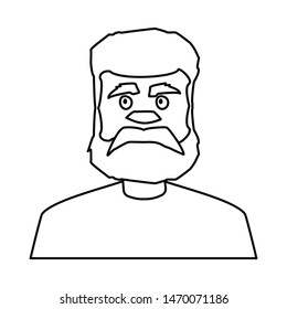 Vector design of face and man icon. Set of face and young stock vector illustration.