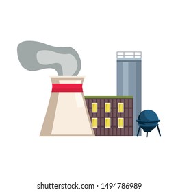 Vector design of factory and building icon. Collection of factory and pipe stock symbol for web.