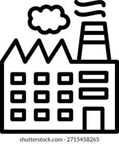 Estilo del icono de la fábrica del diseño del Vector