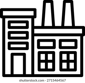 Estilo del icono de la fábrica del diseño del Vector