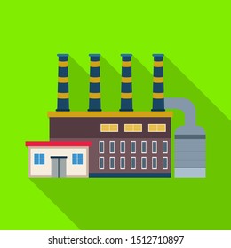Vector design of factory and nuclear sign. Graphic of factory and energy vector icon for stock.