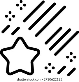 Estilo de ícone de estrela decrescente do design do vetor