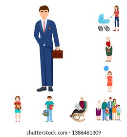 Vector design of family  and people logo. Collection of family  and avatar  stock symbol for web.