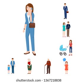 Vector design of family  and people sign. Collection of family  and avatar  stock vector illustration.