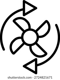 Estilo del icono de la velocidad del ventilador del diseño del Vector
