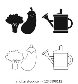 Vector design of farm and agriculture icon. Collection of farm and plant stock vector illustration.