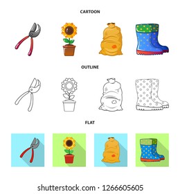 Vector design of farm and agriculture icon. Collection of farm and plant stock symbol for web.