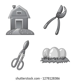 Vector design of farm and agriculture icon. Set of farm and plant vector icon for stock.
