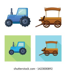 Vector design of farm and agriculture icon. Collection of farm and plant stock vector illustration.